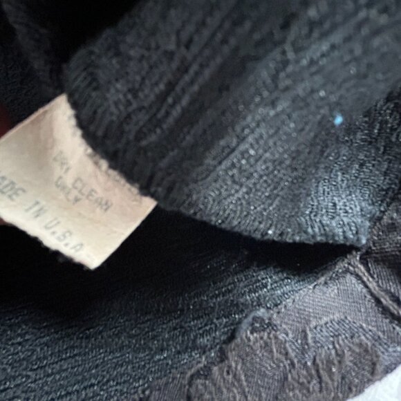 XIAO Womens Textured Black Patchwork Floral Jacket Small Toggle Button Art Wear - Picture 10 of 15